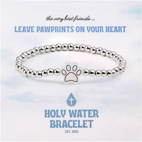 Holy Water Stretch Bracelet for Women Gold Beaded Catholic Lourdes Religious Jew - Picture 1 of 7